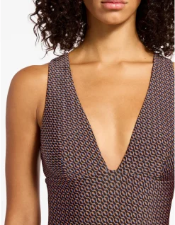 Desert Geo Plunge One Piece Swimsuit