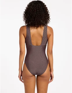 Desert Geo Plunge One Piece Swimsuit