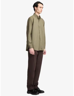Dexter Classic Olive Cotton Button Down Shirt
