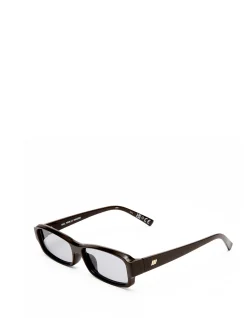 DIAL TONE BROWN RECTANGLE SMOKE TINT SUNGLASSES
