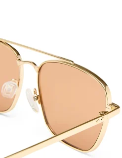 DIAMETRIC II GOLD AVIATOR CHOCOLATE MONO SUNGLASSES