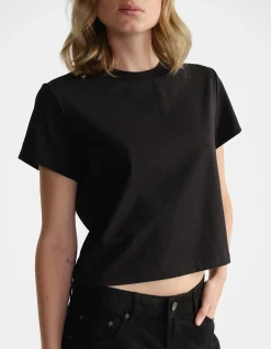 Dillon Cropped Cotton Blend Mini Tee