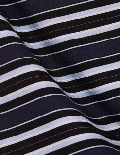 Dillon Stripe High Neck Draped Top