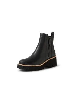 Dissel Zip Front Leather Ankle Boots