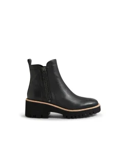 Dissel Zip Front Leather Ankle Boots