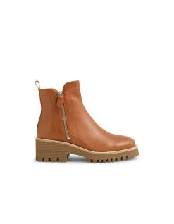 Dissel Chunky Zip Leather Ankle Boots