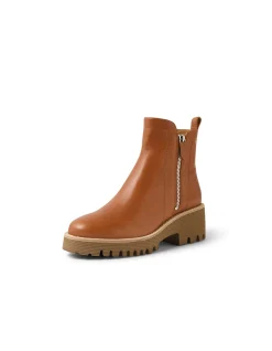 Dissel Chunky Zip Leather Ankle Boots