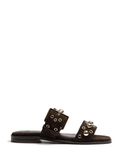 Dixee Ebony Suede Leather Sandal