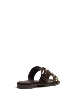 Dixee Ebony Suede Leather Sandal