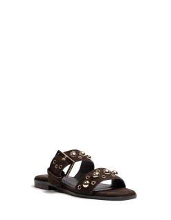 Dixee Ebony Suede Leather Sandal