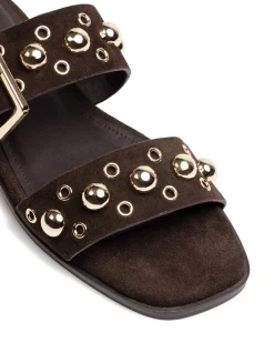 Dixee Ebony Suede Leather Sandal