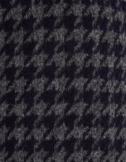 DIXON DOUBLE SIDED OVERCOAT - NAVY HOUNDSTOOTH