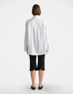 D-Luxe Oversized Funnel Neck Cotton Shirt