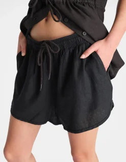 D-LUXE LINEN BLEND CURVE SHORT