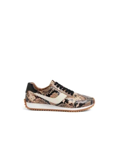 Donnie Snake Leather Lace Up Trainers