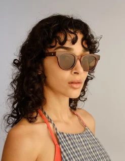 Dorado Hazelnut Marble Round Sunglasses