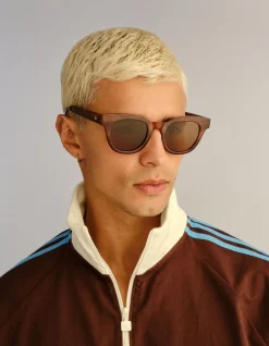 Dorado Hazelnut Marble Round Sunglasses