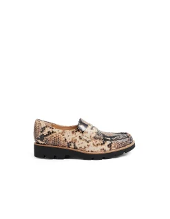 Dorky Snake Print Chunky Sole Loafers