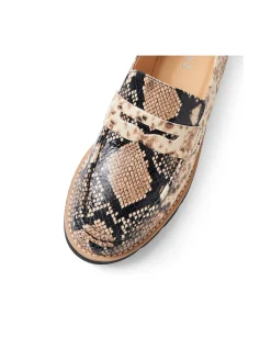 Dorky Snake Print Chunky Sole Loafers
