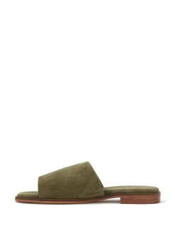 DORO Boho Green Suede Leather Slide
