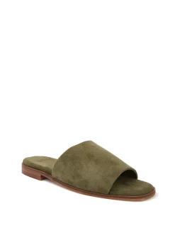 DORO Boho Green Suede Leather Slide