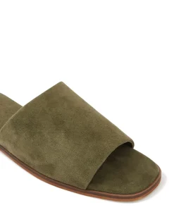 DORO Boho Green Suede Leather Slide