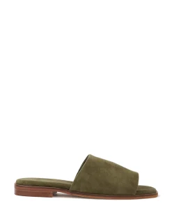 DORO Boho Green Suede Leather Slide