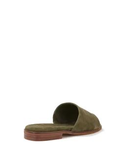 DORO Boho Green Suede Leather Slide