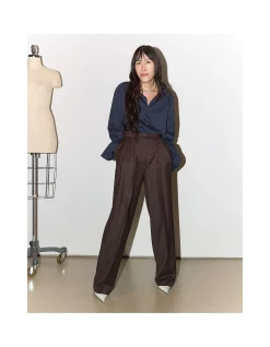 Double Pleat Pant in Sleek Wool