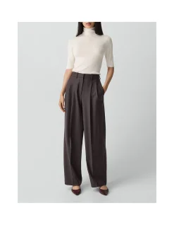Double Pleat Pant in Sleek Wool
