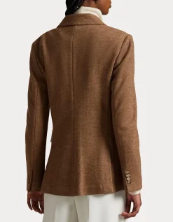 DOUBLE-BREASTED HERRINGBONE BLAZER