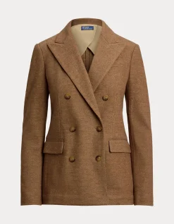 DOUBLE-BREASTED HERRINGBONE BLAZER