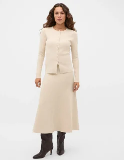DOUBLE KNIT FITTED CARDIGAN