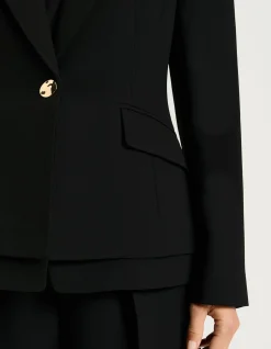 DOUBLE WEAVE SINGLE BREASTED BLAZER