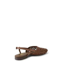 Drasa Woven Leather Slingback Flats