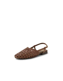 Drasa Woven Leather Slingback Flats