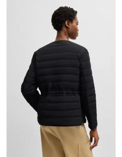 Drawcord-Waist Water-Repellent Jacket Black