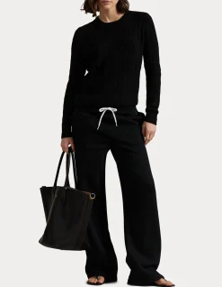 DRAWSTRING FLEECE WIDE-LEG SWEATPANT