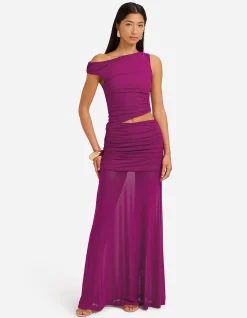 DREW ASYMMETRICAL NECK MAXI DRESS