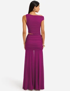 DREW ASYMMETRICAL NECK MAXI DRESS