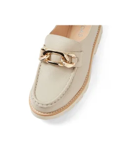 Drizza Chain Detail Leather Loafers