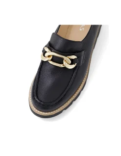 Drizza Chain Detail Leather Loafers