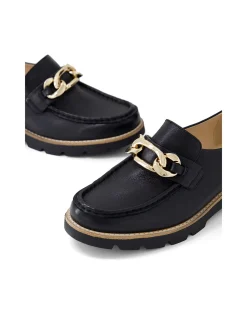 Drizza Chain Detail Leather Loafers