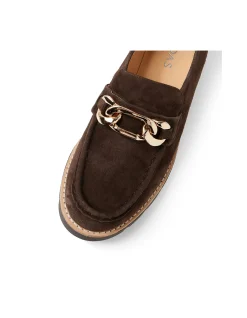 Drizza Chain Detail Suede Loafers