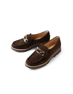 Drizza Chain Detail Suede Loafers