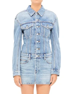 DROPPED SHOULDER MINI DRESS BACK PKT EMBOSS