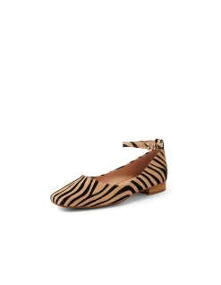 Dulche Zebra Ankle Strap Flat Loafers