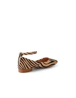 Dulche Zebra Ankle Strap Flat Loafers
