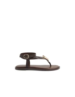 East Starfish Embellished Leather Thong Sandals