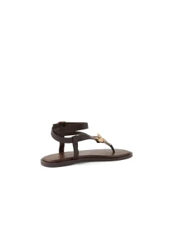 East Starfish Embellished Leather Thong Sandals